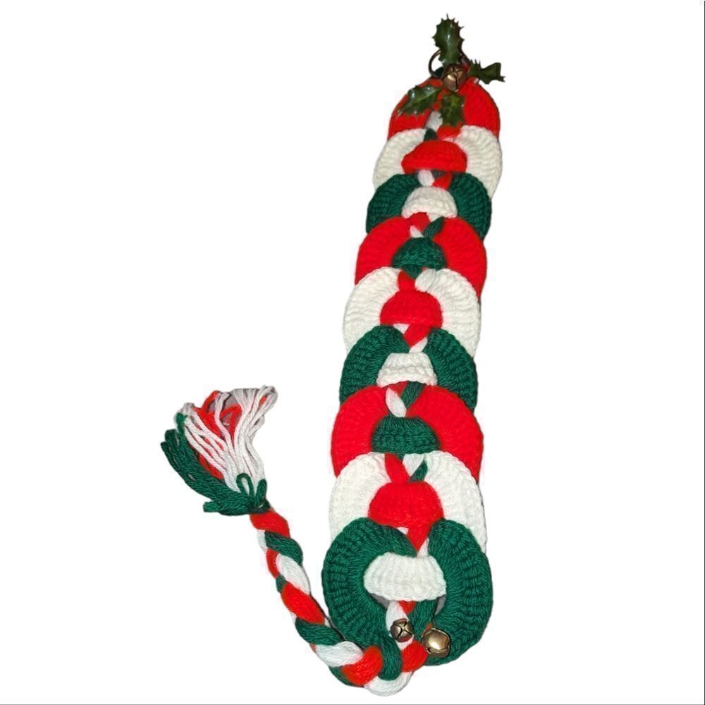 Vintage‎ Christmas holiday handmade yarn braided decor